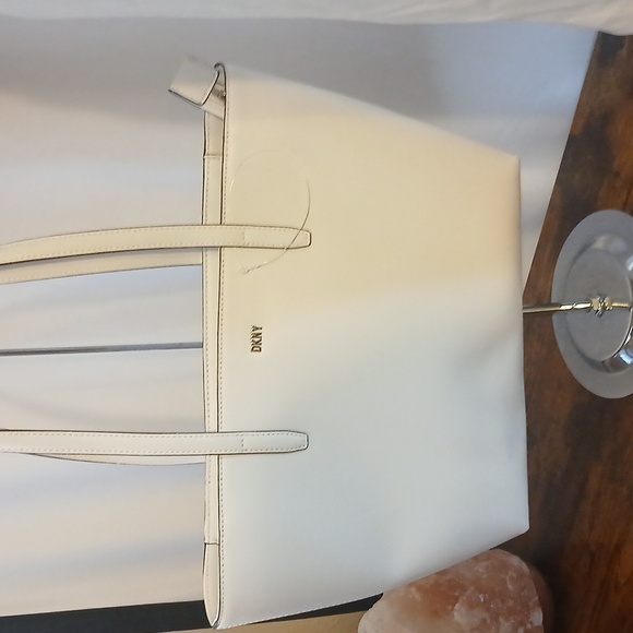 New! Tags!! DKNY White Long Slit Sleeve Dress With Tie Waist Sz 10 - Picture 9 of 12